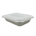 Prémium egybefedeles ételszállító doboz, 360x240xH45/H8 mm PP, fehér