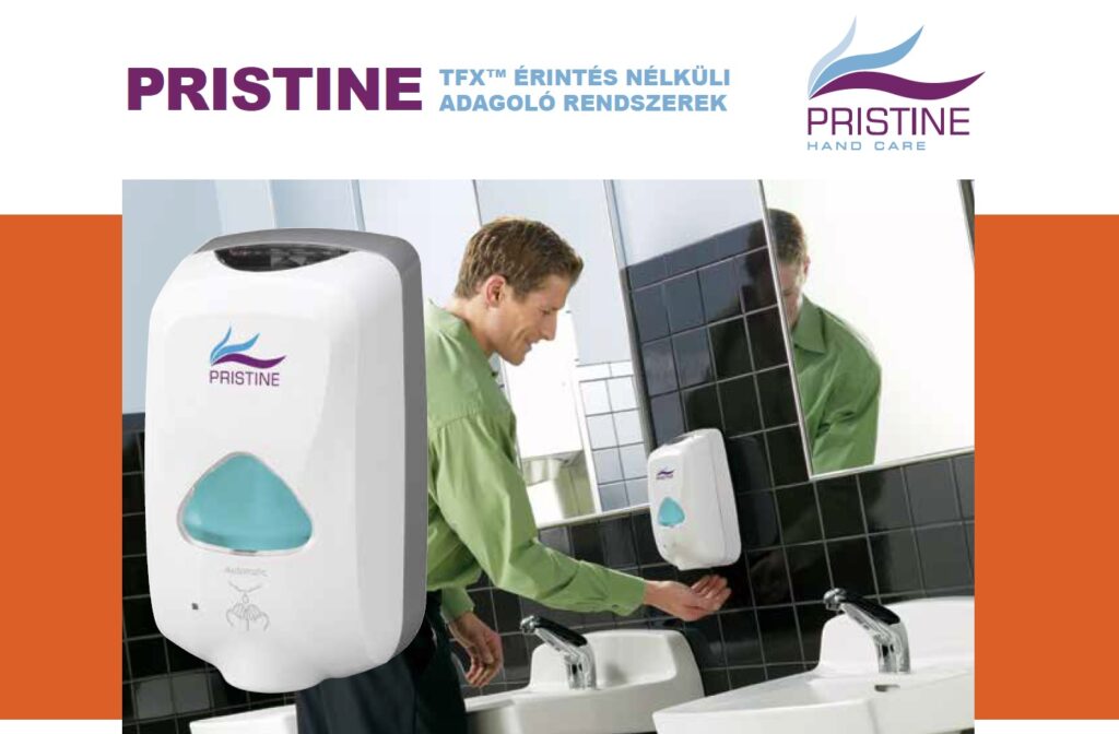 Pristine adagoló rendszerek kézmosáshoz és kézfertőtlenítéshez